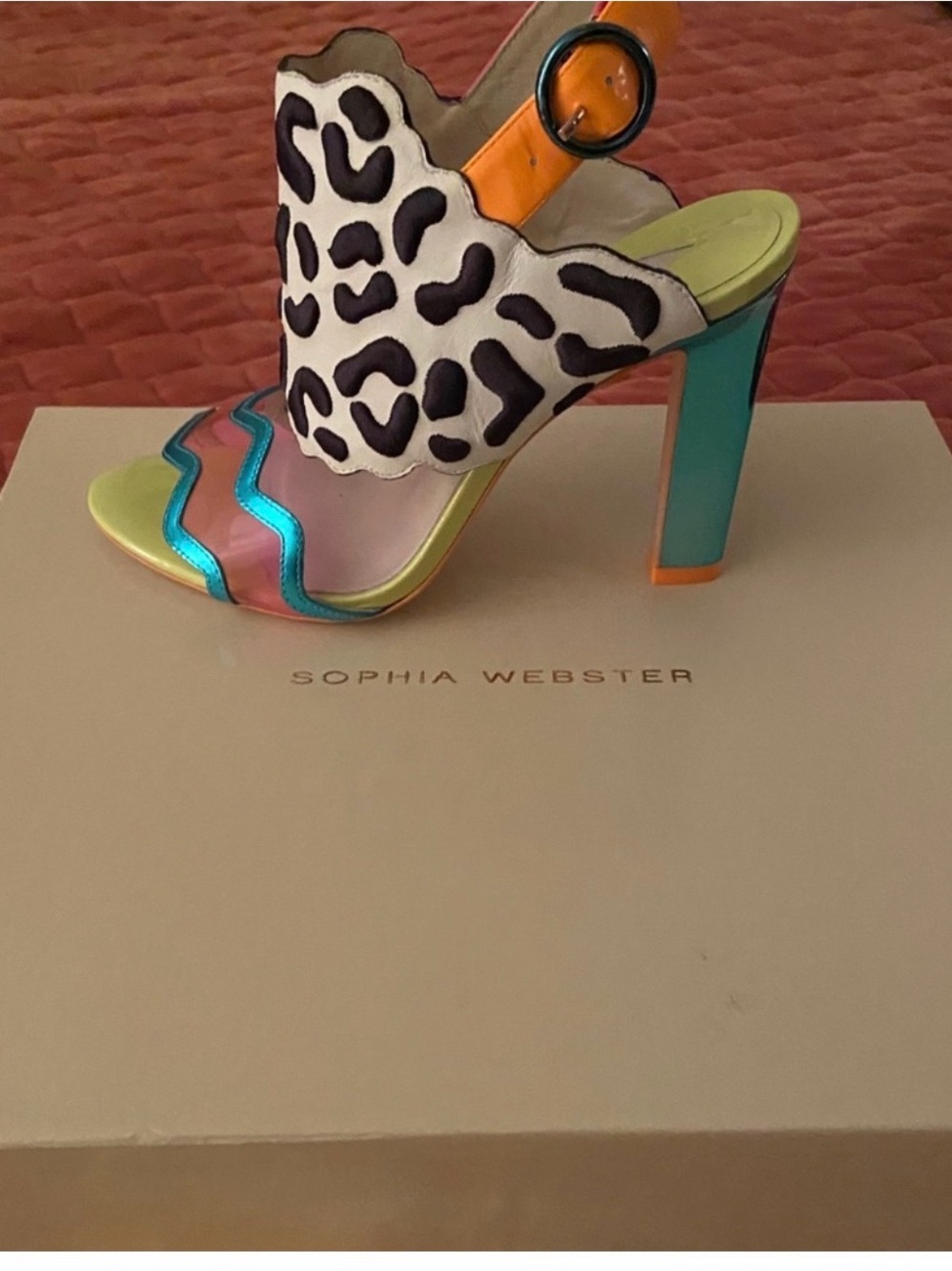 Sophia Webster Teal and Turquoise Strappy Sandals - Picture 5 of 9